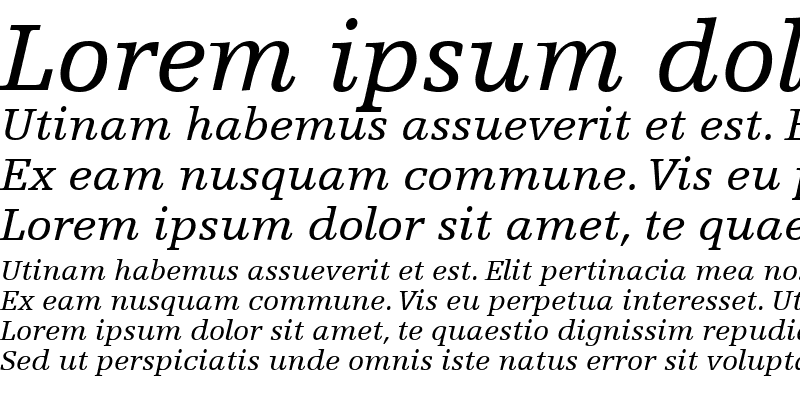 Sample of EgyptienneF LT Roman Italic