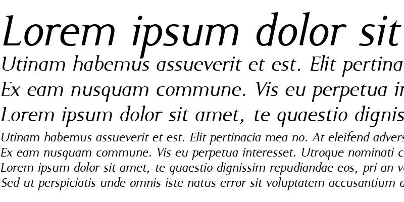 Sample of Ela Demiserif Regular Italic