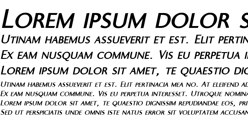 Sample of Ela Sans Bold Caps Italic