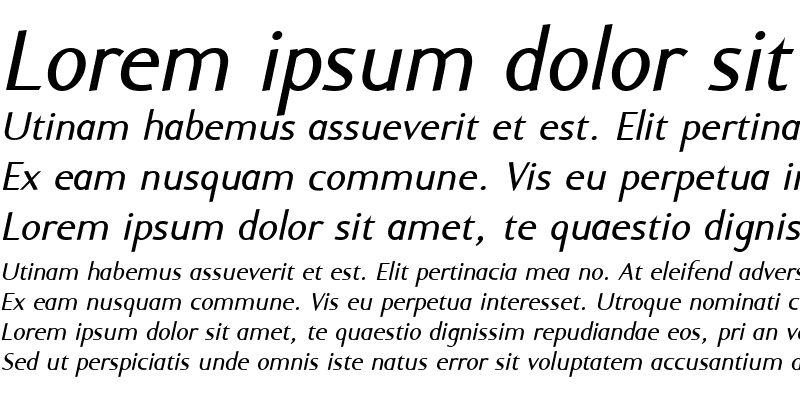 Sample of Ela Sans Plain Italic