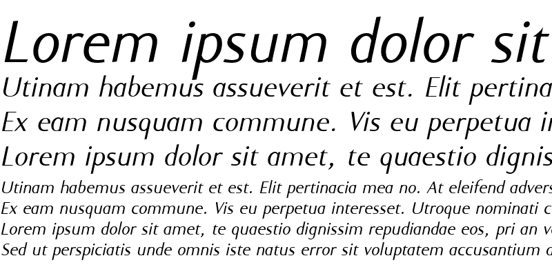 Sample of Ela Sans SemiLight Italic