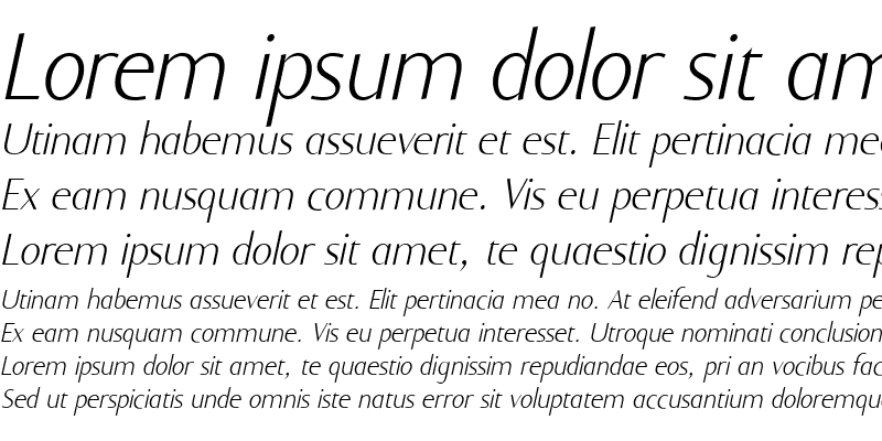 Sample of Ela Sans XLight Italic