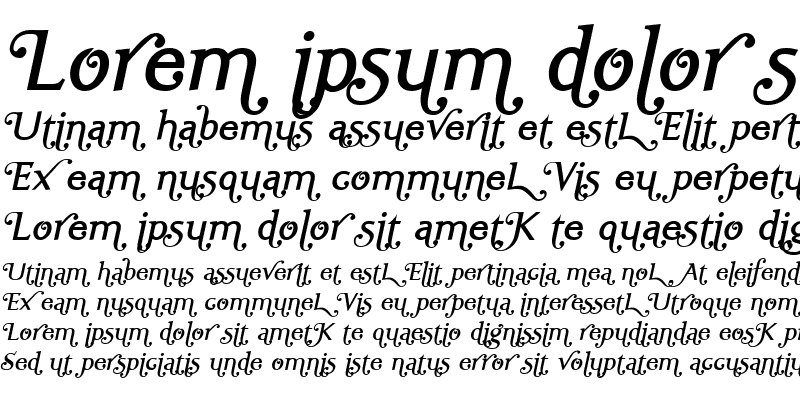 Sample of Ela Swashes Plain Italic