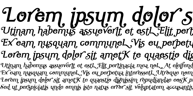 Sample of Ela Swashes SemiBold Italic