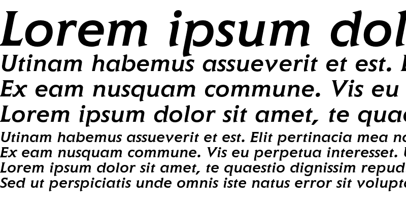 Sample of Elan AT Medium Italic