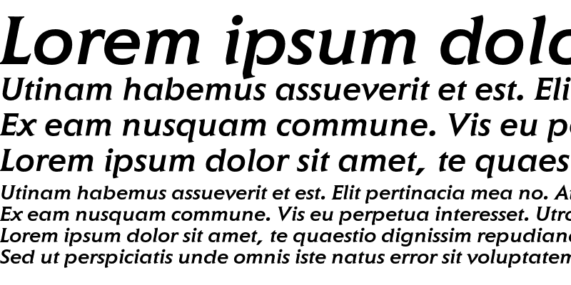 Sample of ElanEF Medium Italic