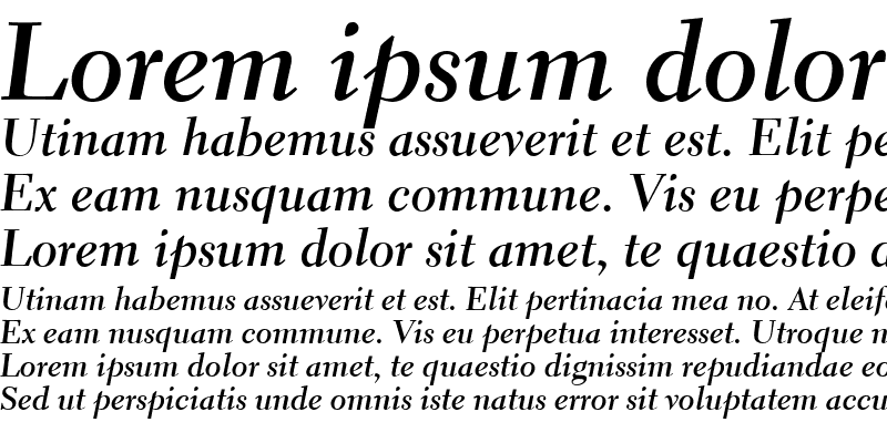 Sample of Electra LH RegularOsF Bold Italic