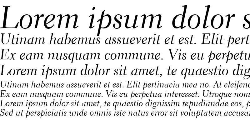 Sample of Electra LH RegularOsF Italic