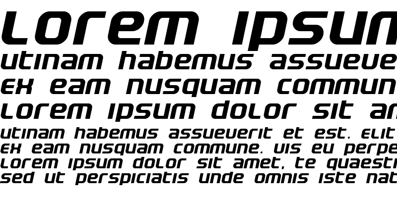 Sample of Electrofied Italic
