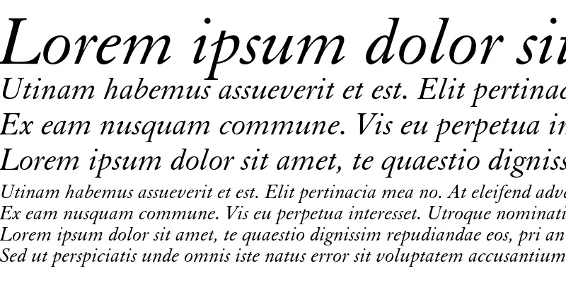 Sample of Elegant Garamond Italic