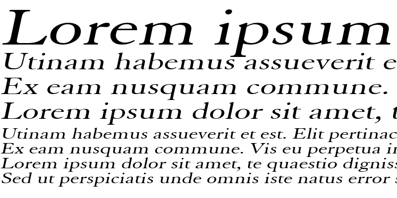 Sample of ElephantExtended Italic
