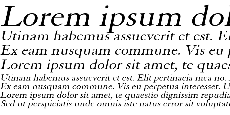 Sample of ElephantWide Italic