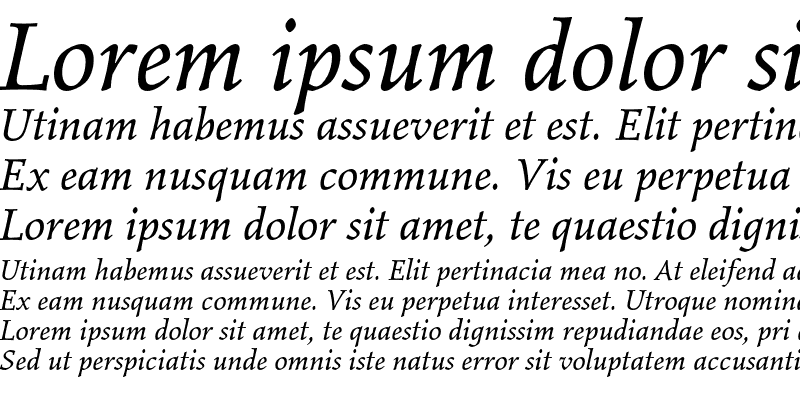 Sample of Elysium Book Italic Plain