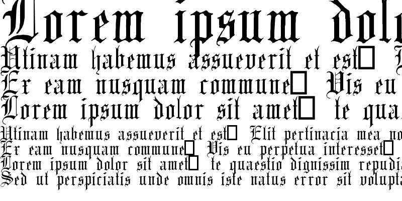 Sample of English Gothic, 17th c. Regular