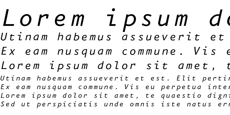 Sample of Eureka Mono Italic