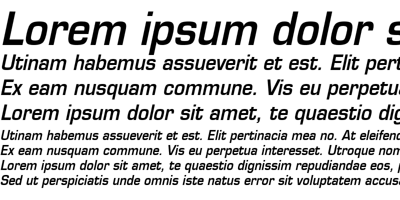Sample of EuroseCond Bold Italic