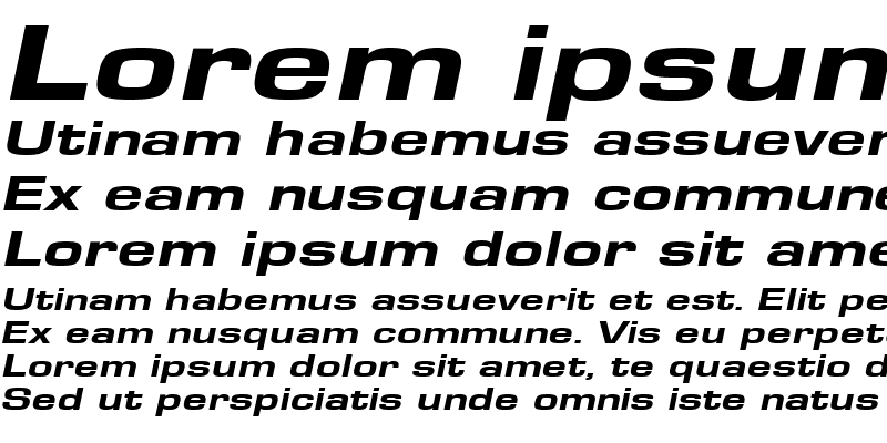 Sample of EuroseHeavyface Italic