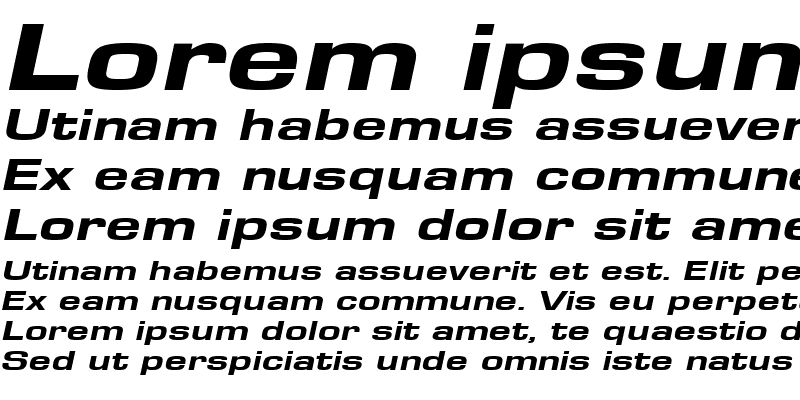 Sample of EuroseWideHeavy Italic