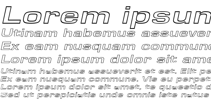 Sample of EuroseWideHollow Italic
