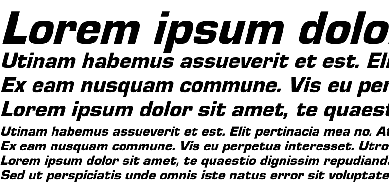 Sample of Eurostile-Black Italic Italic