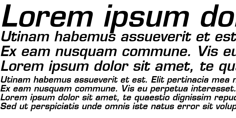 Sample of Eurostile LT Bold Italic