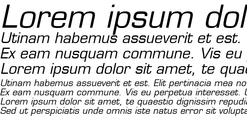Sample of Eurostile LT Italic