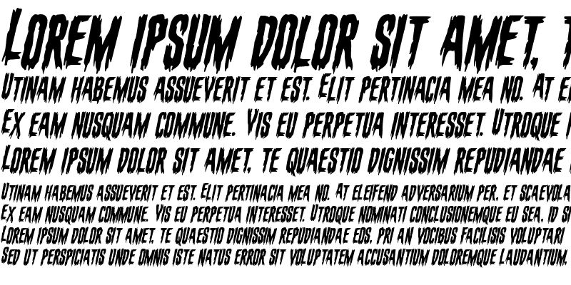 Sample of Eva Fangoria Staggered Italic Italic