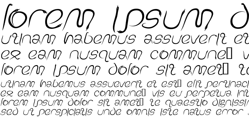 Sample of EveSSK Italic