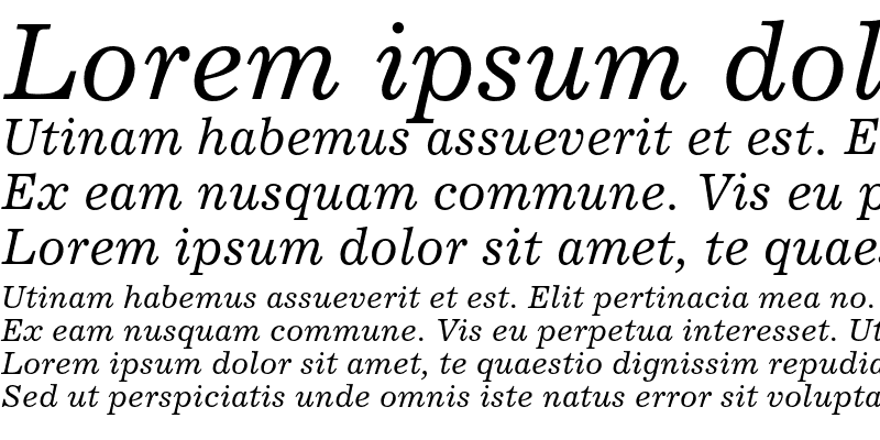 Sample of Excelsior EastA Italic