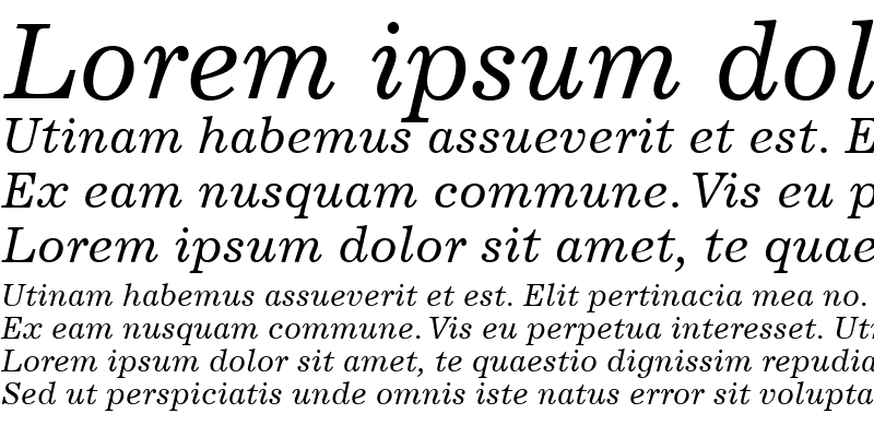 Sample of Excelsior LT Italic
