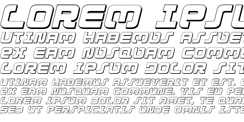 Sample of Exedore 3D Italic