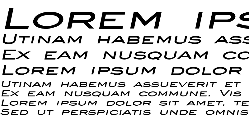 Sample of Eye glass Extended Bold Italic
