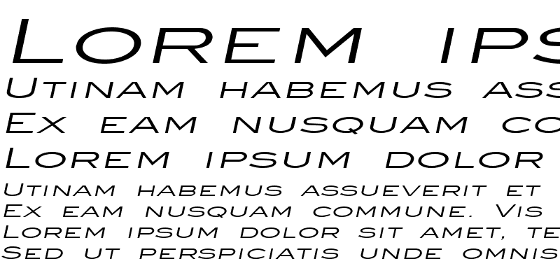 Sample of Eye glass Extended Italic