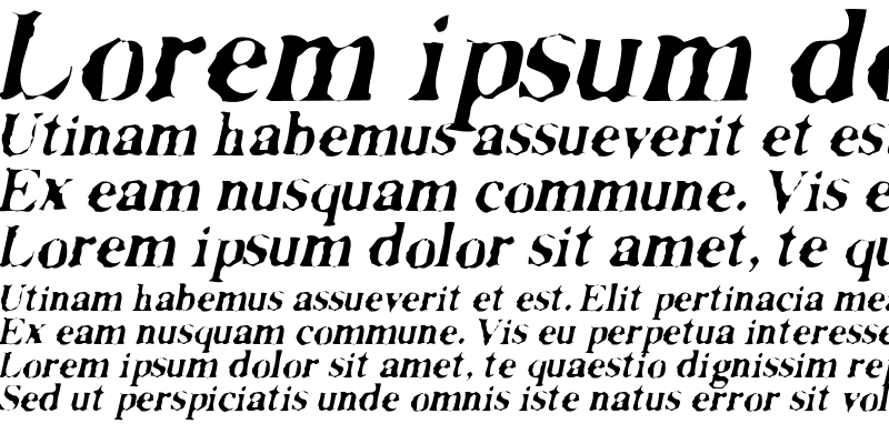 Sample of Facsimiled Medium Italic