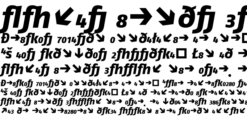 Sample of FagoNo-ExtraBoldItalicExp Bold Italic