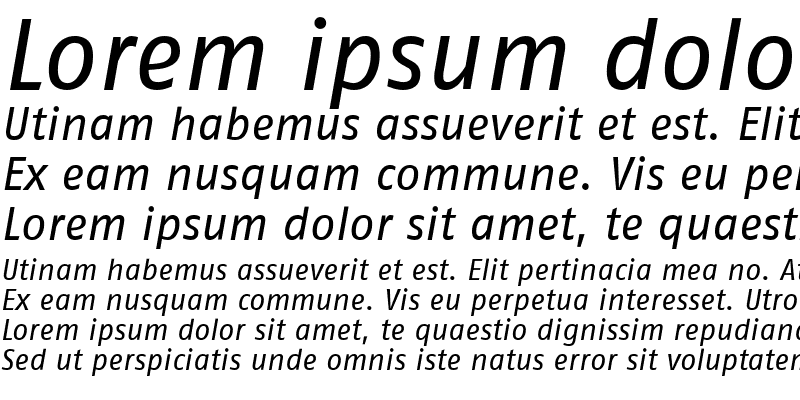 Sample of FagoNo-Italic Italic