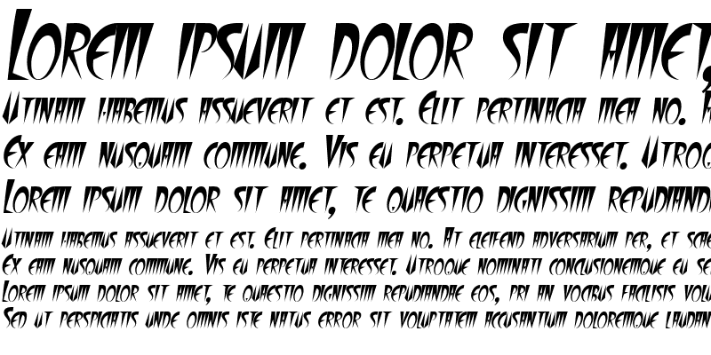 Sample of FangsSCapsSSK Italic