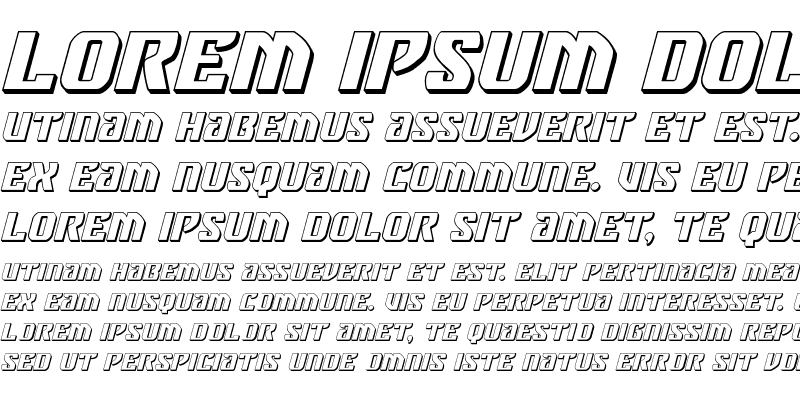 Sample of Federal Blue 3D Italic