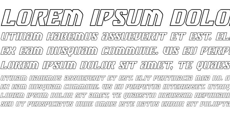 Sample of Federal Blue Outline Italic
