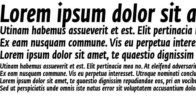Sample of Fedra Sans Condensed Std Bold Italic