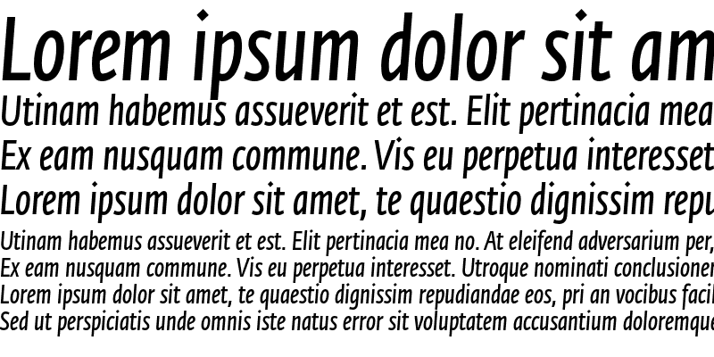 Sample of Fedra Sans Condensed Std Demi Italic