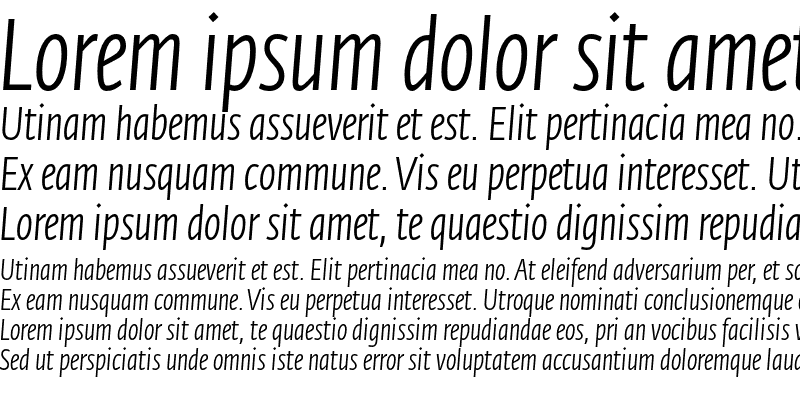 Sample of Fedra Sans Condensed Std Light Italic