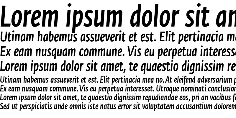 Sample of Fedra Sans Condensed Std Medium Italic