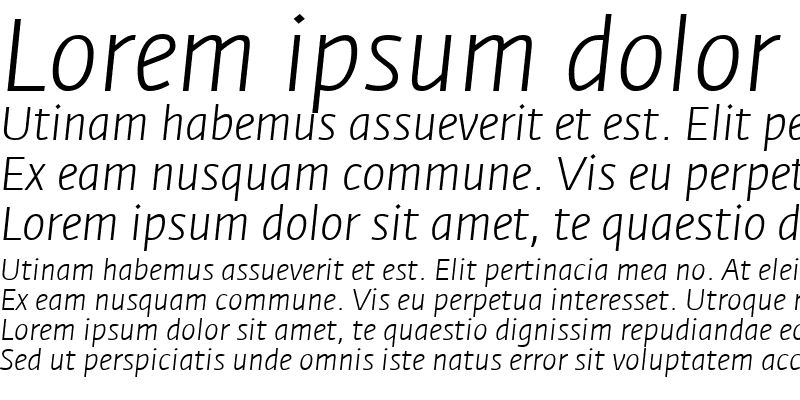 Sample of Fedra Sans Light Italic
