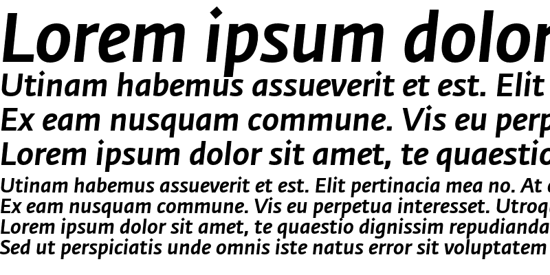Sample of Fedra Sans Medium Italic