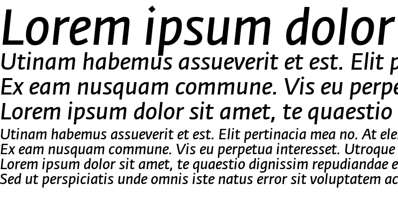 Sample of Fedra Sans Normal Italic