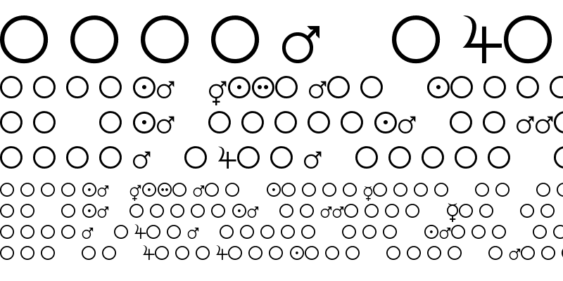 Sample of Female and Male Symbols Regular