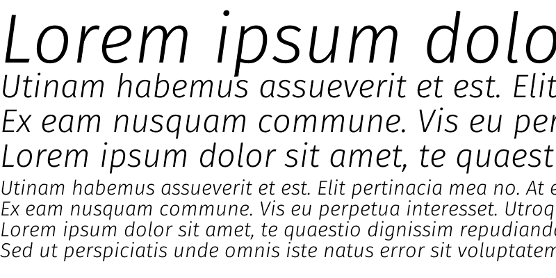 Sample of Fira Sans Light Italic