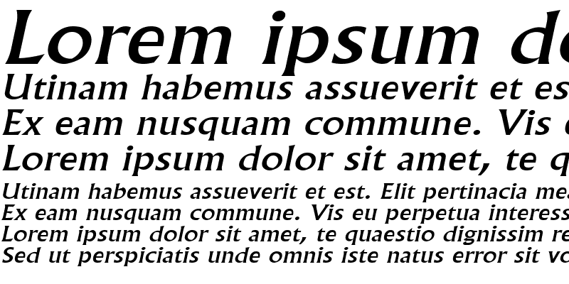 Sample of Flair Wide Italic