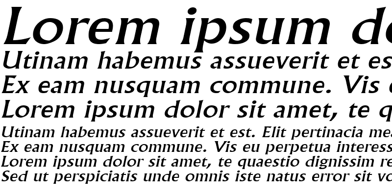Sample of FlairWide Italic